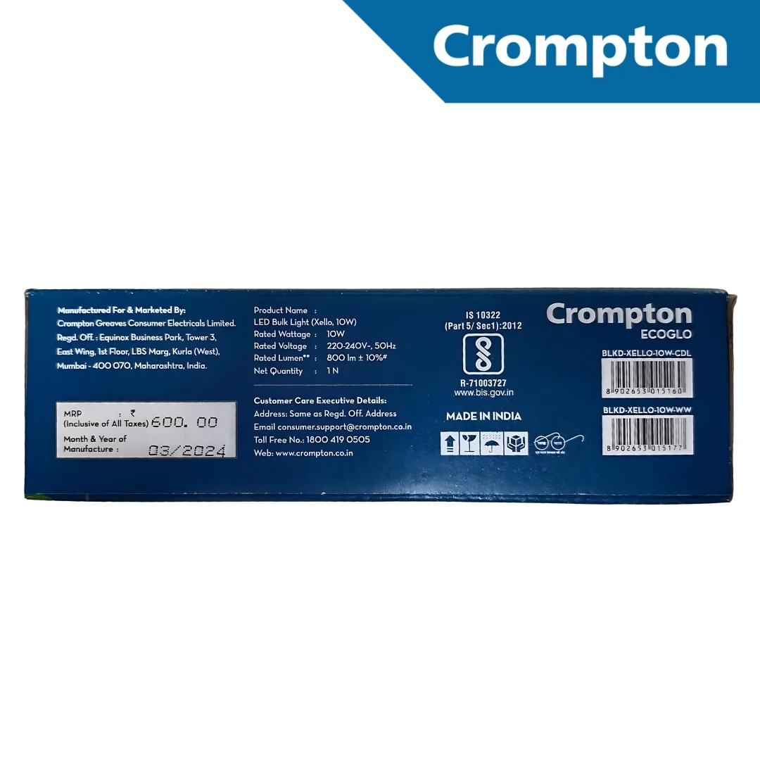 Crompton 10W LED Bulkhead Light – Warm White | Energy Efficient Wall & Ceiling Mount Light for Indoor & Outdoor Use - Image 5