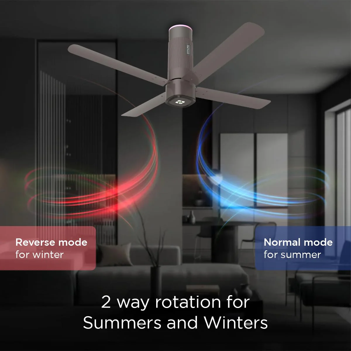 EcoLink AiroQuad Galactic Silver BLDC Ceiling Fan | 1200mm Energy-Saving 5-Star Rated Fan with Remote Control - Image 8