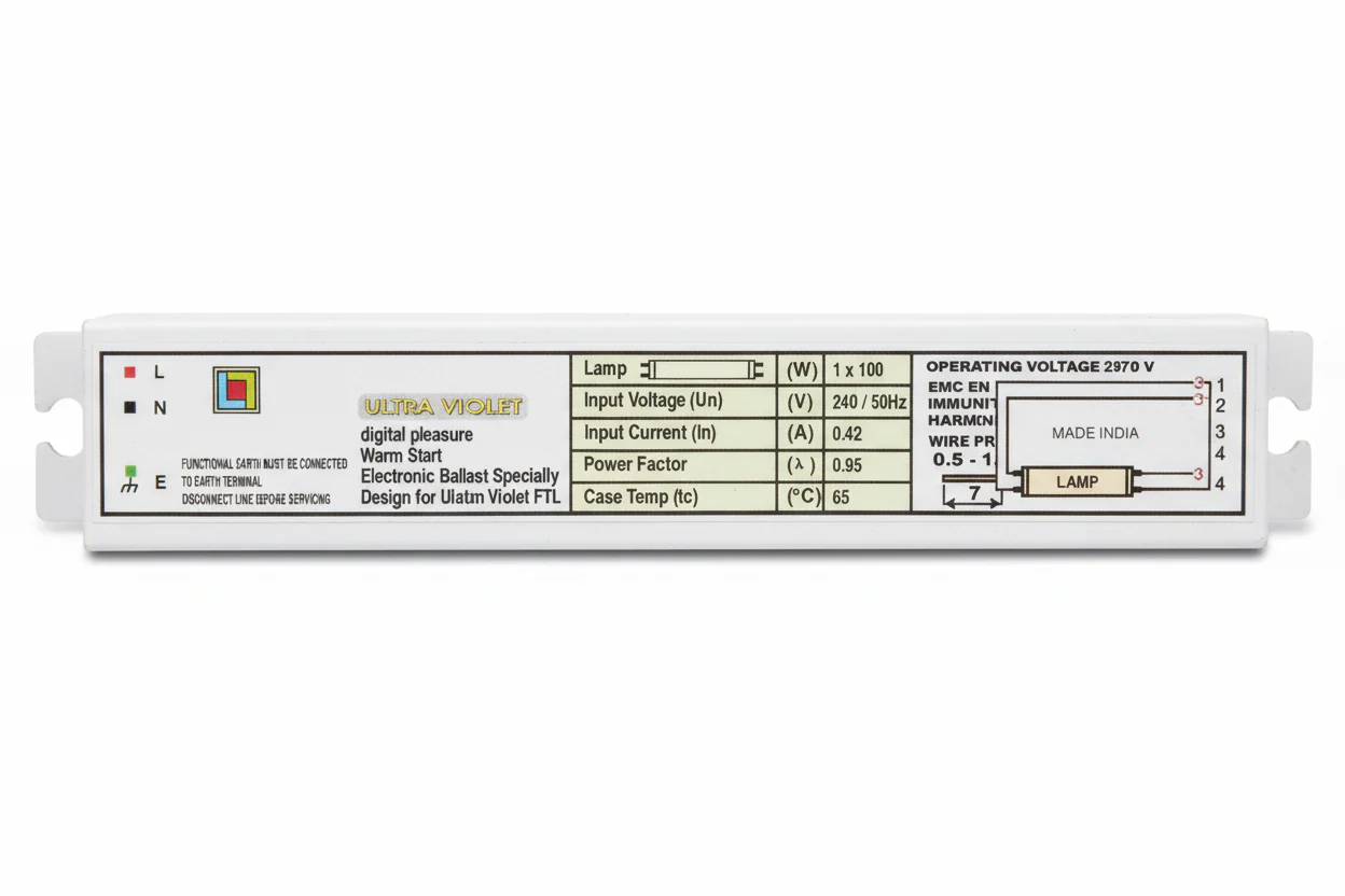 Electronic Ballast for UVC Lamps up to 100W | Reliable Ballast for 100W UVC Tubes & Germicidal Lamps