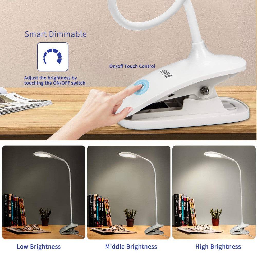 OPPLE 3W LED Desk Light, Rechargeable Reading Light with Flicker Free, Touch On/Off Switch Table Light - Image 5