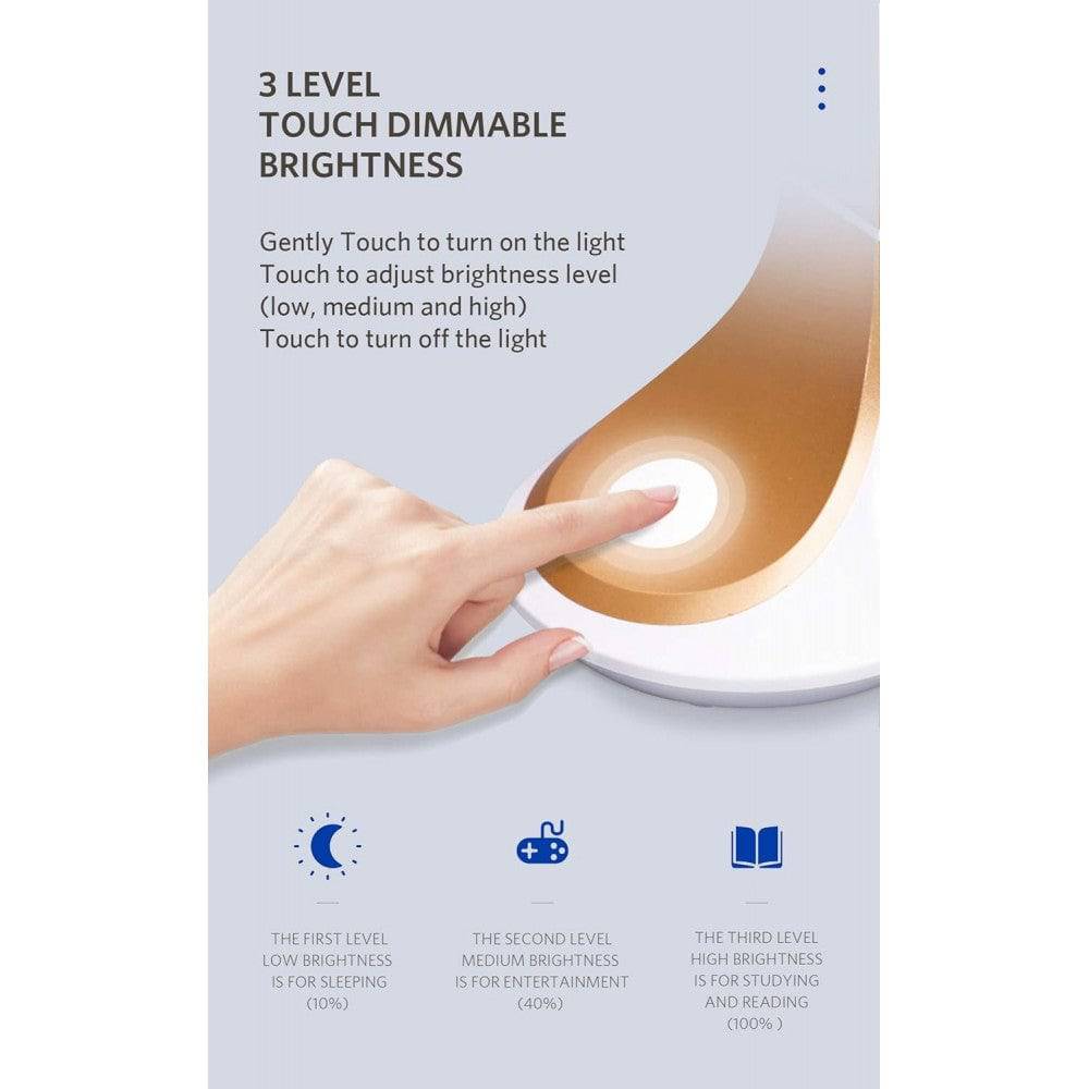OPPLE 5W Led Desk Lamp, Flicker Table Lamp, Study Lamps, Rechargeable & 3 Levels Brightness Mode, Touch Control - Image 4