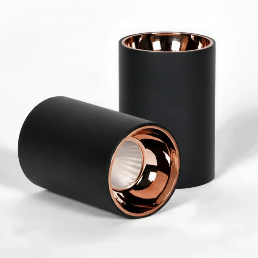 Orangevolt 18W Rose Gold Surface Deco COB LED Light | Cool White 6500K | Cylindrical Decorative Ceiling Light – Elegant, Energy-Efficient & Surface-Mounted