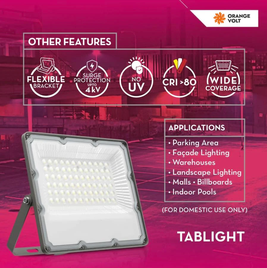 OrangeVolt 50W LED Flood Light | Cool Day Light 6500K Wide Beam | BIS Approved 2 Years Warranty | IP65 Waterproof Outdoor Light - Image 2