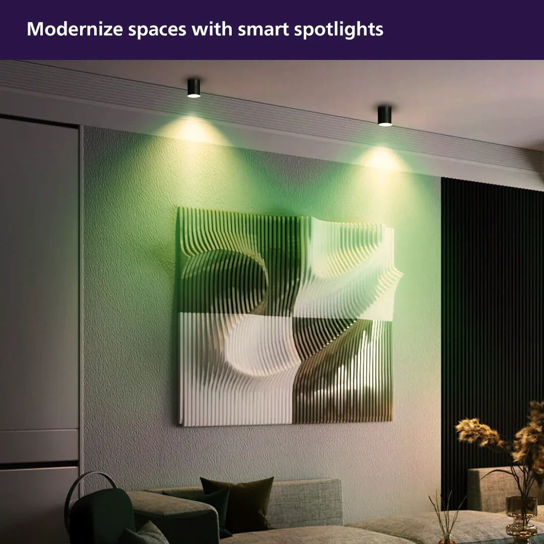 Philips 10W Rose Gold Chrome Smart Wi-Fi Surface COB Spot light (Wiz Connected) Tunable White - Image 11