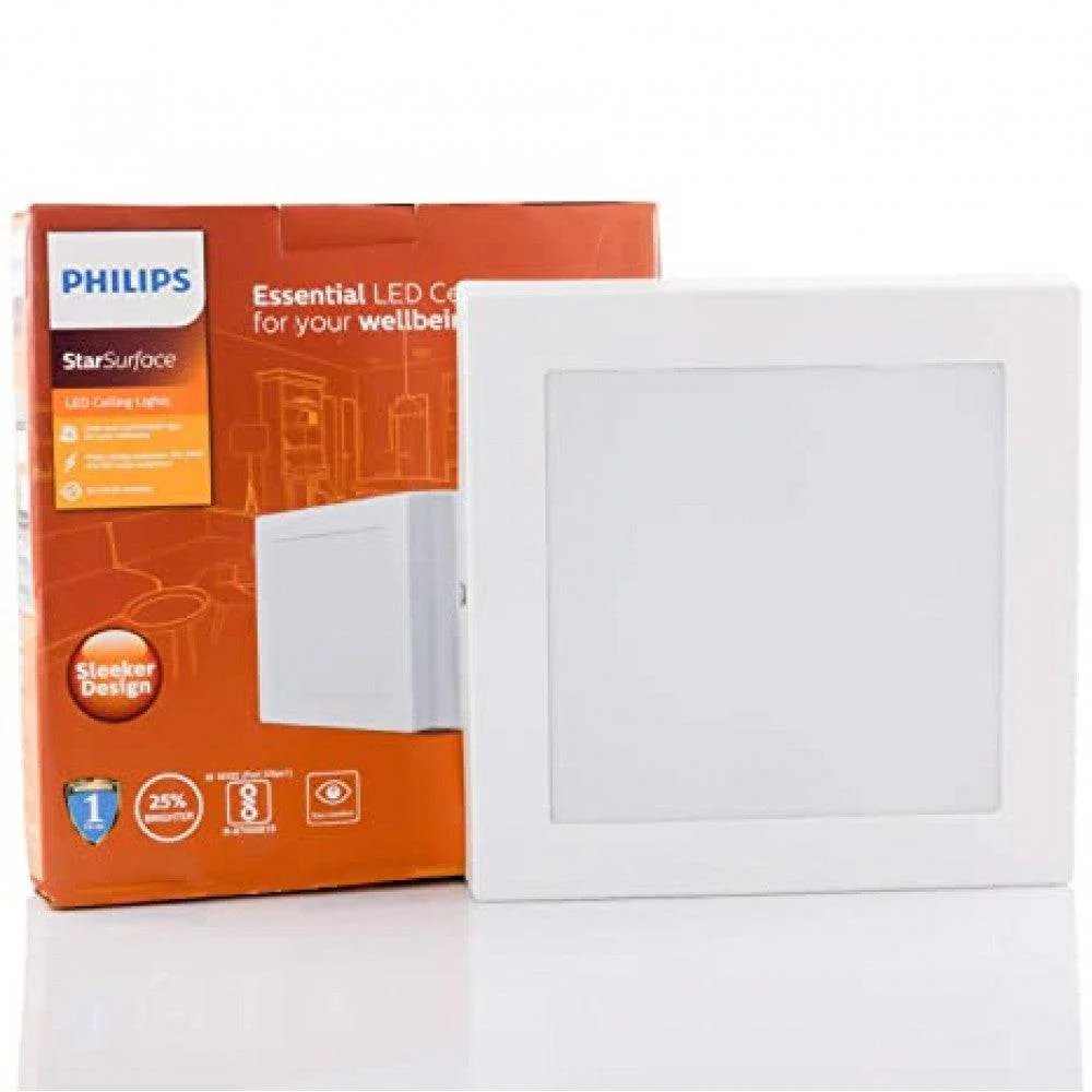 Philips 22-Watt Square Star Surface LED Flush Mount Ceiling Light (Warm White)