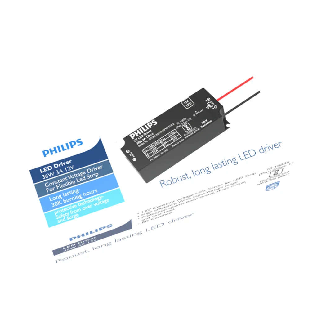 Philips 12V 3A 36W LED Driver 240V CV Power Supply for 12V LED Strip Lights