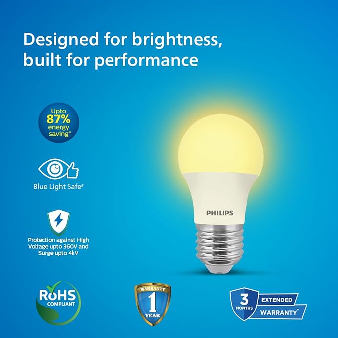 Philips 5W LED Bulb – AceSaver Series | Pack of 24 | E27 Base | Energy-Efficient Warm White Bulbs - Image 5
