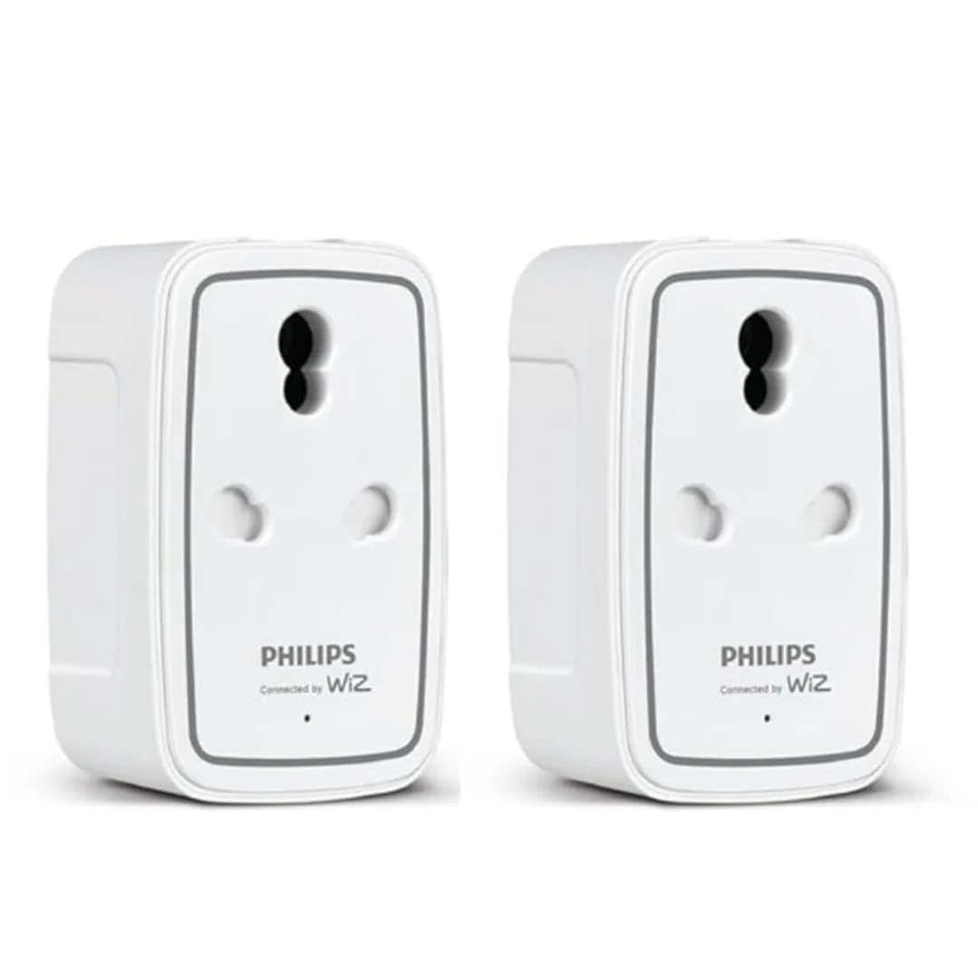 PHILIPS 6-16A Smart WiFi Plug | Wiz Connected Voice Controlled Smart Plug with Energy Consumption Monitoring Pack of 2