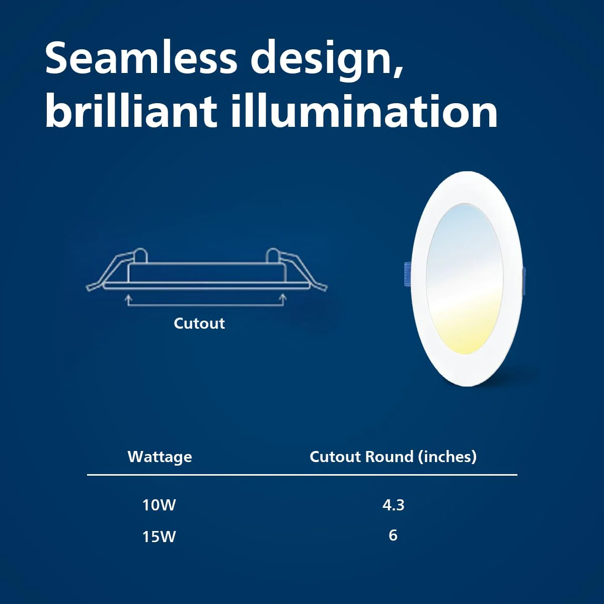 PHILIPS Astra Sleek 10W Round LED Downlighter | 3-in-1 Tunable White LED Ceiling Light | Recessed Mount | Cut-Out: 4.3 Inch - Image 5