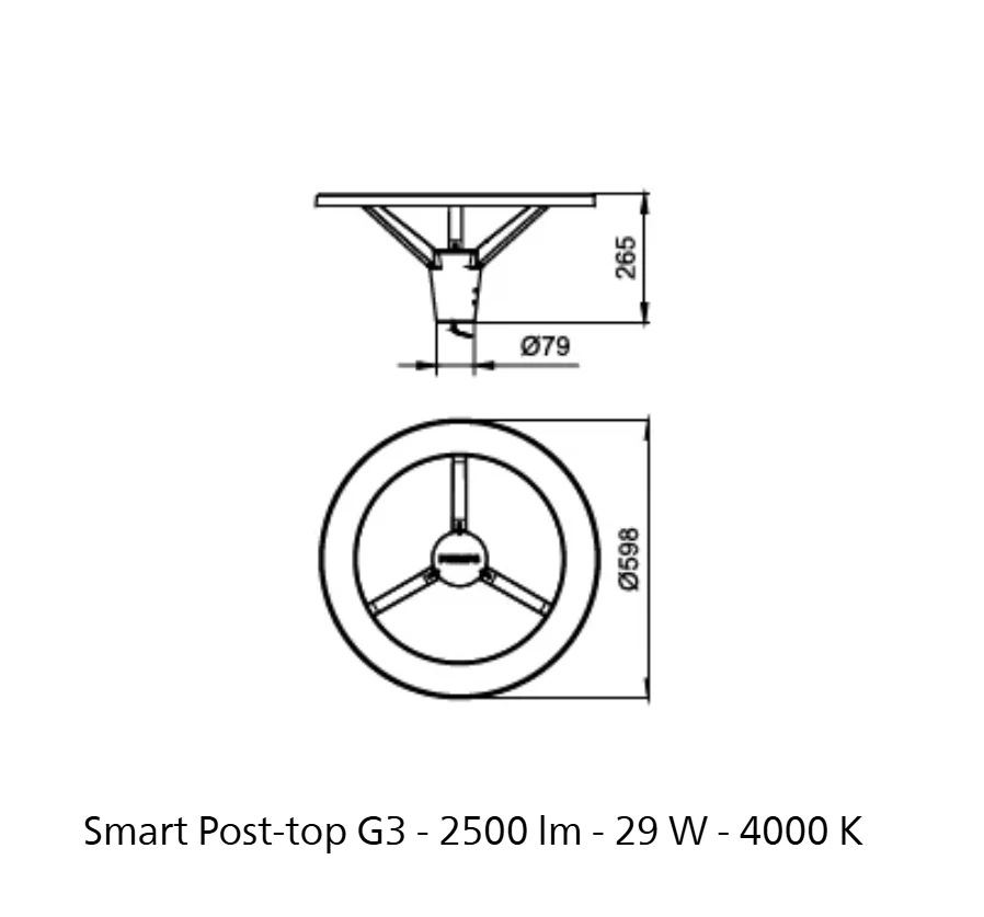 Philips BGP161 LED 2500/NW PSU 29W Smart Post-top G3 Neutral White - Image 2