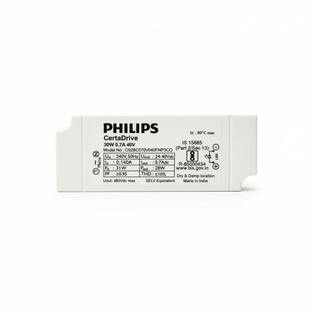Philips CertaDrive 30W 700mA 40V LED Driver | Original Philips Constant Current Power Supply for Indoor LED Lighting (Model 929003402406)