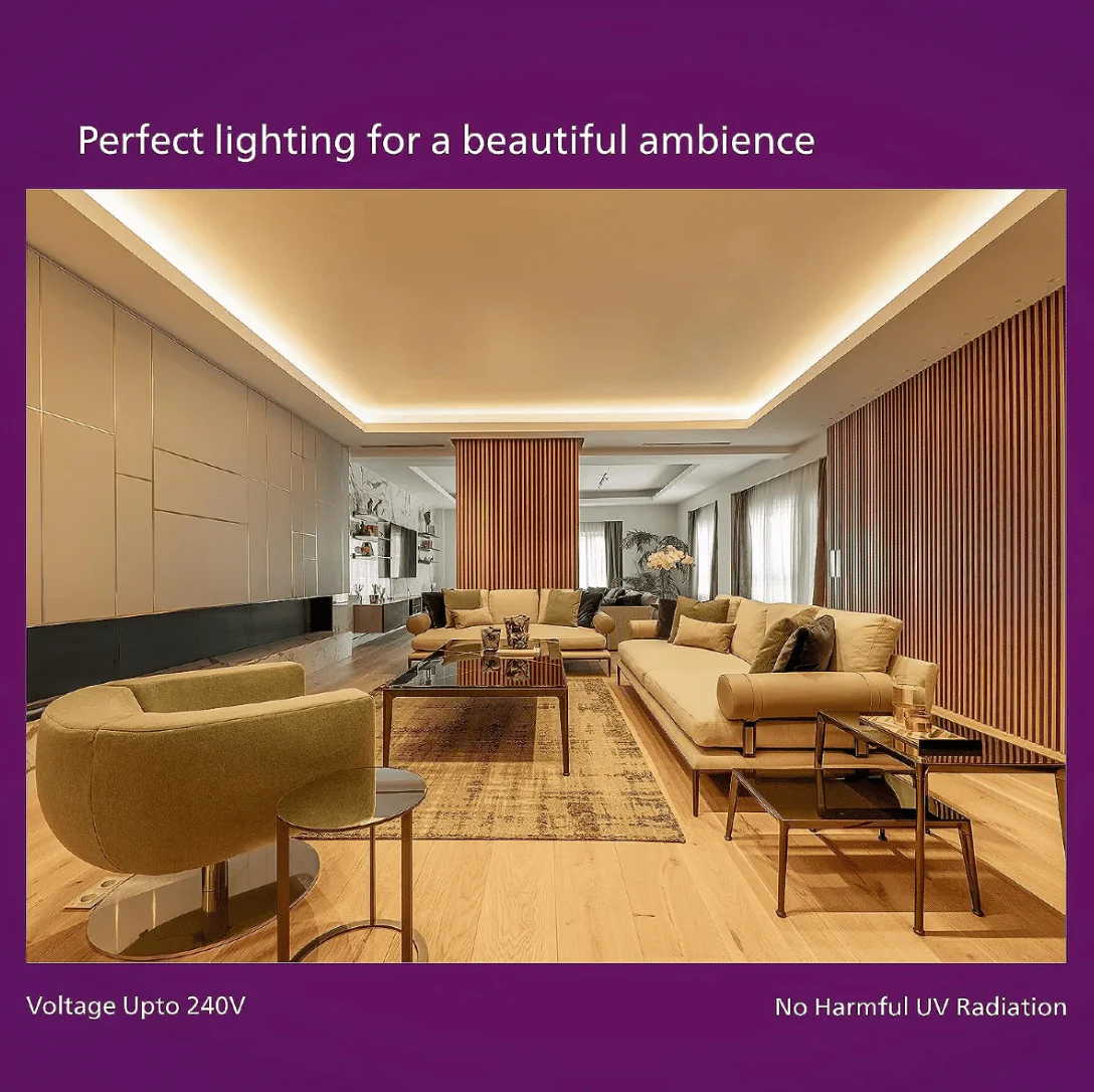 Philips Cove Glow LED Strip Light 60 LEDs/Meter | Warm White 3000K | Energy Efficient Cove & Profile Lighting - Image 5