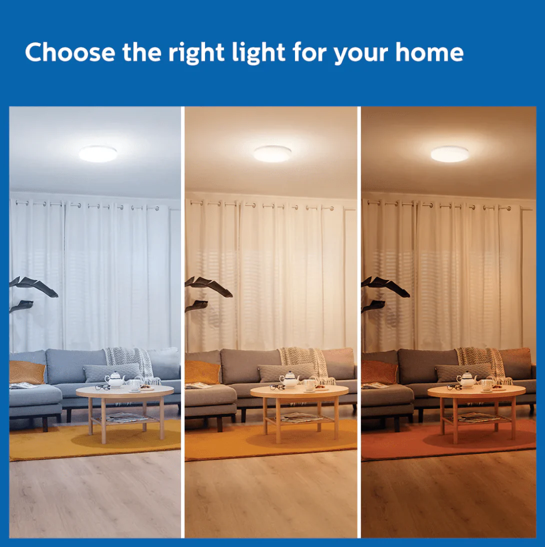 Philips Full Glow 12W Round LED Surface Downlighter | 3-in-1 Tunable White (Warm / Natural / Cool) | Surface Ceiling Light - Image 5