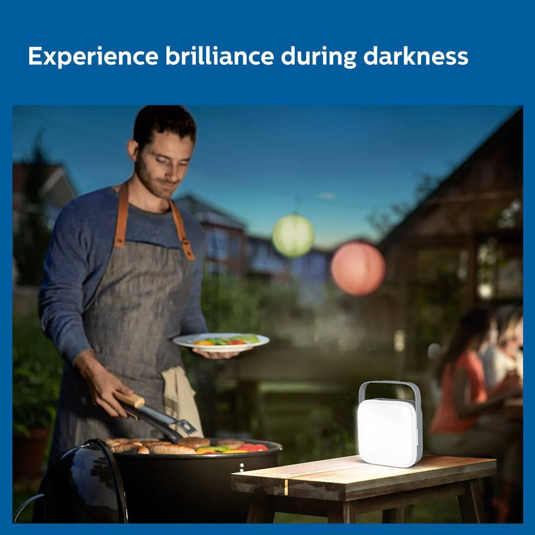 Philips Ioniq 5W Portable Emergency Rechargeable LED Lantern | Fast Charging Emergency Light for Power Cuts | Shape: Square , Colour: Grey - Image 5