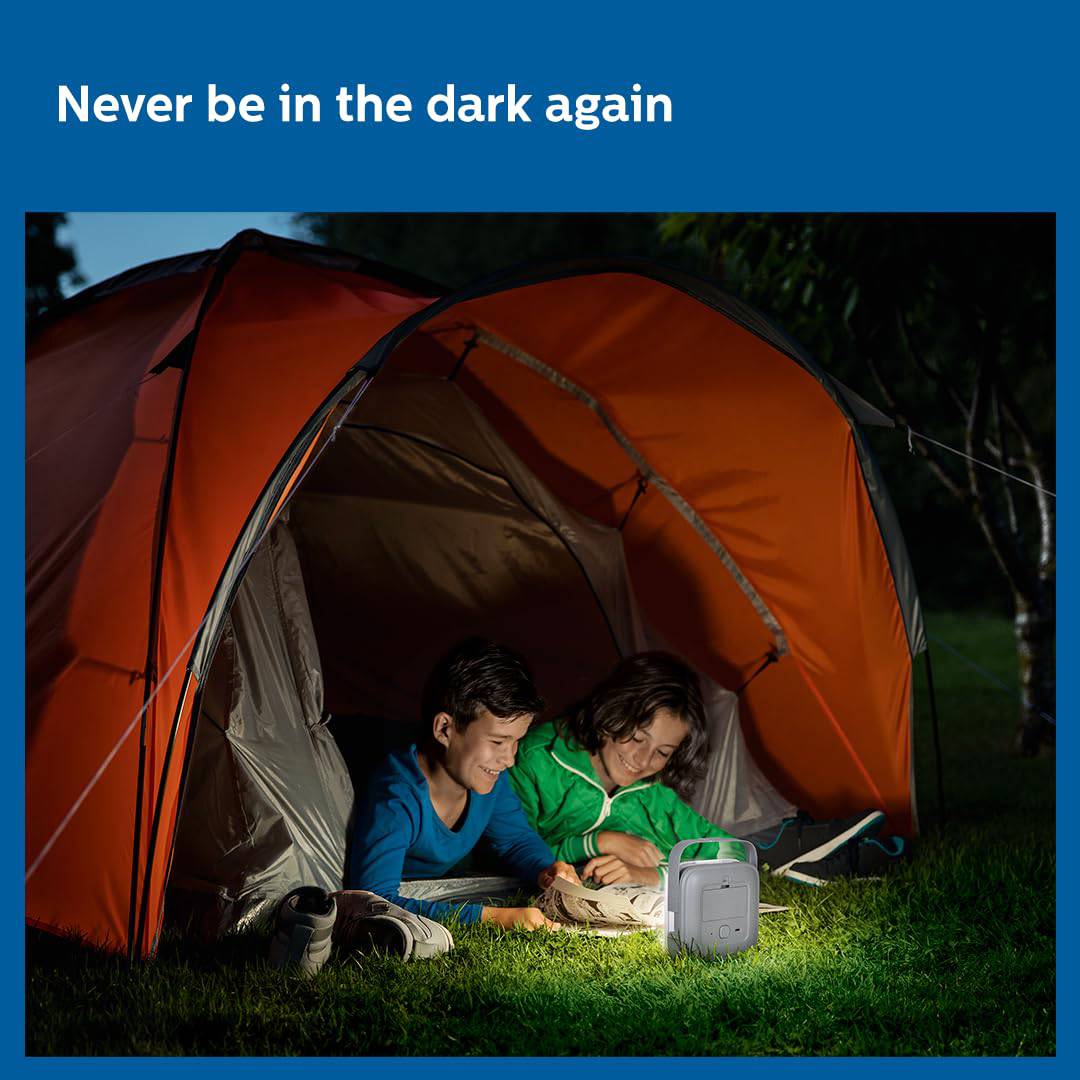 Philips Ioniq 5W Portable Emergency Rechargeable LED Lantern | Fast Charging Emergency Light for Power Cuts | Shape: Square , Colour: Grey - Image 6