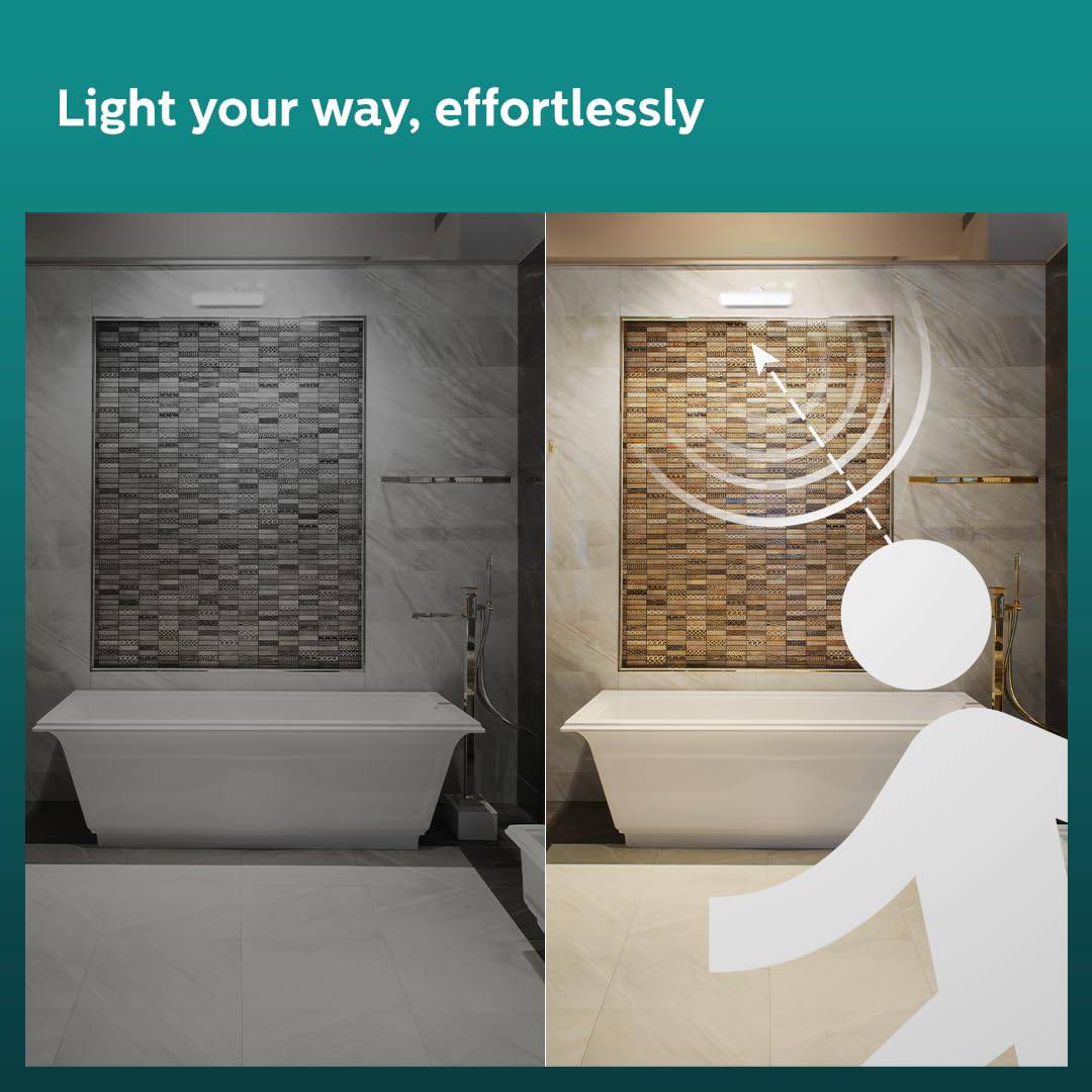 PHILIPS Motion Sensor 12W LED T-Bulb | Motion Sensor Light for Home | Bulb Base : B22, Light Color : Crystal White - Image 4