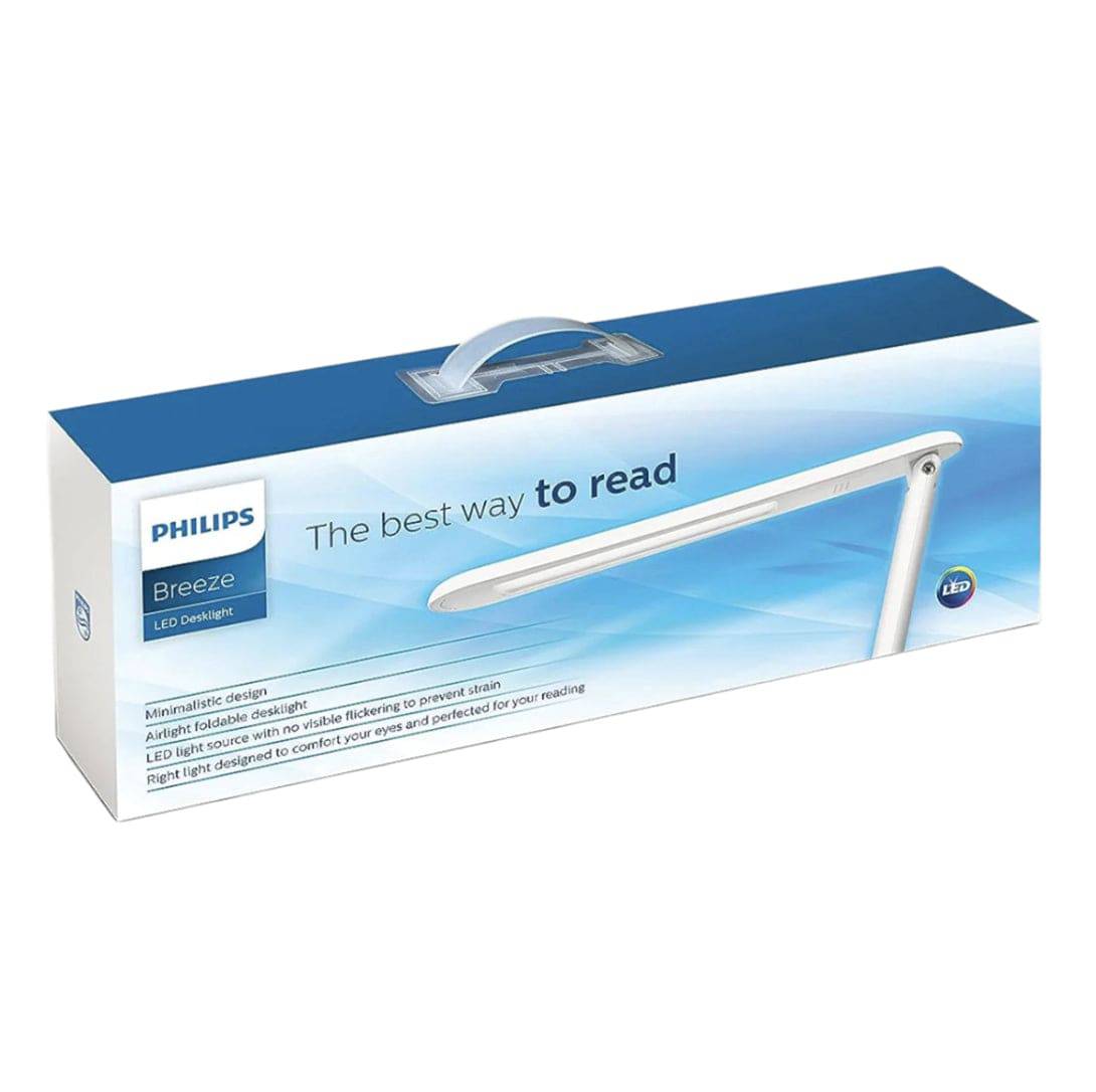 Philips Breeze 5W LED Desk Light | Cool Daylight | Minimalist White Plastic Table Lamp for Study, Reading, and Work - Image 3