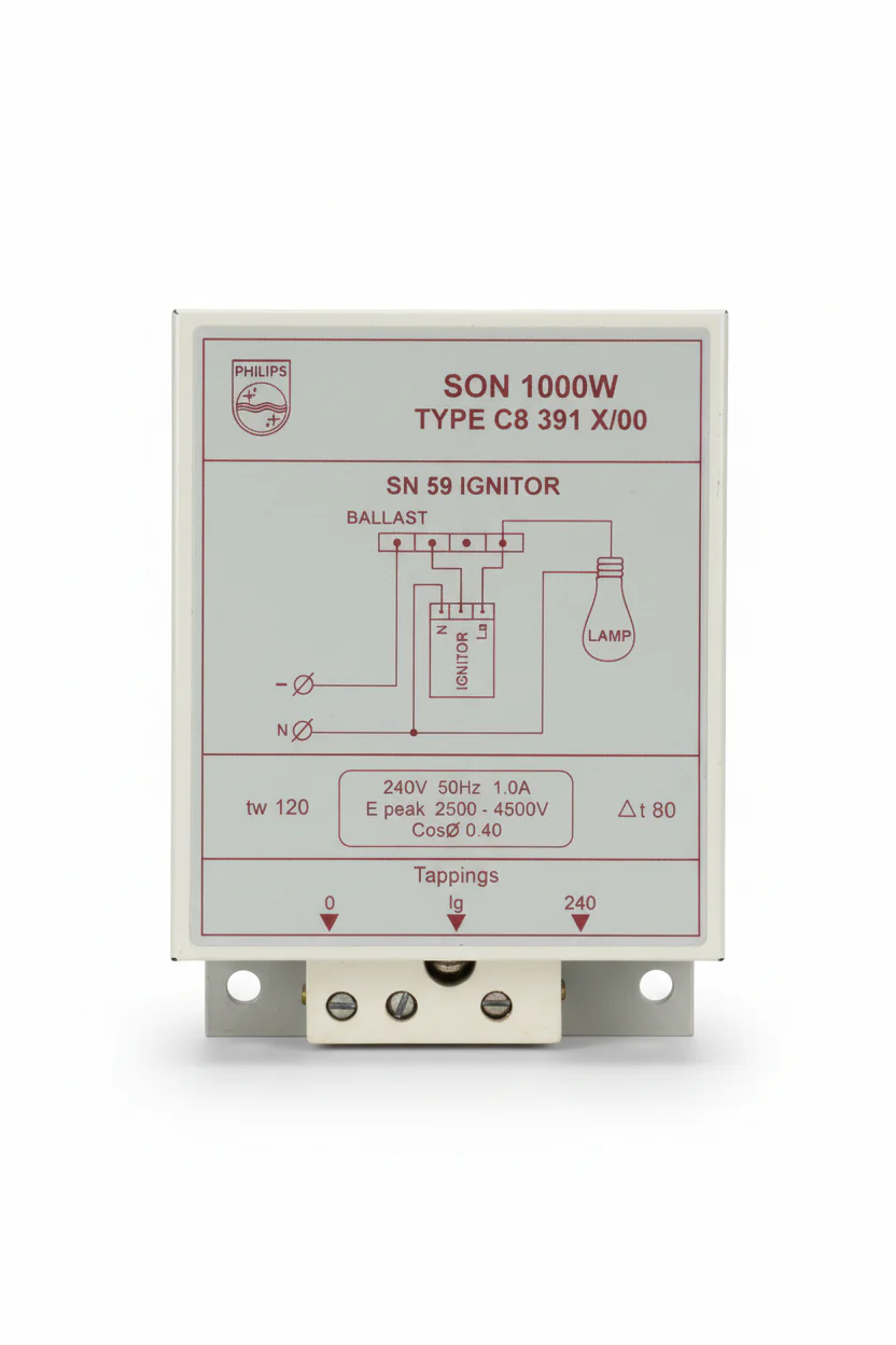 Philips PSN 1000x261 SON 1000W Choke | Heavy-Duty Magnetic Ballast for 1000W HPS Lamps
