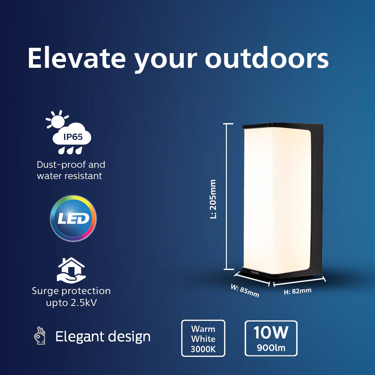 Philips Rain outdoor Wall light (Rectangle shaped) - Image 2