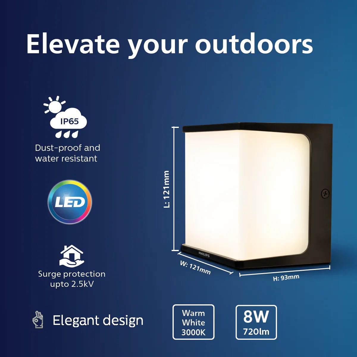 Philips Rain Outdoor Wall light (Square shaped) - Image 3