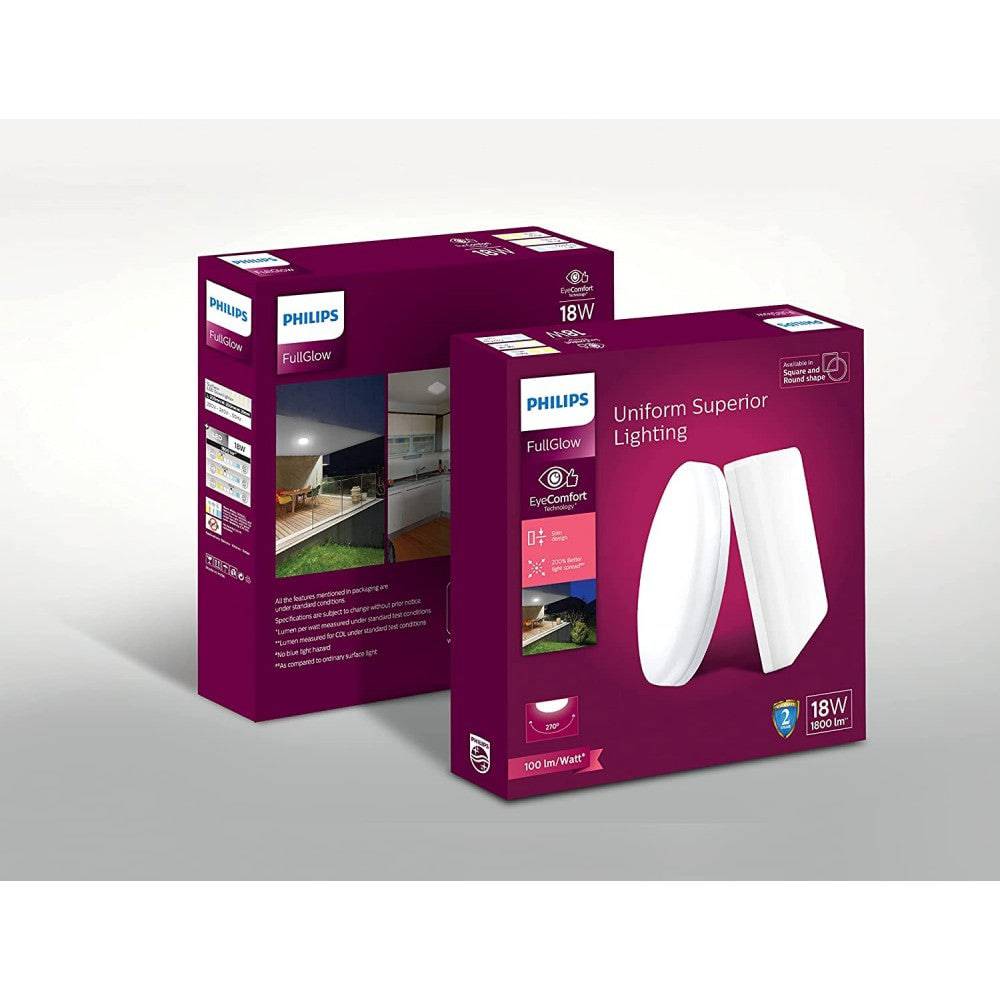 Philips Rimless Full Glow 18W Round LED Surface Downlighter | Warm White 3000K | Modern Indoor Ceiling Light - Image 2
