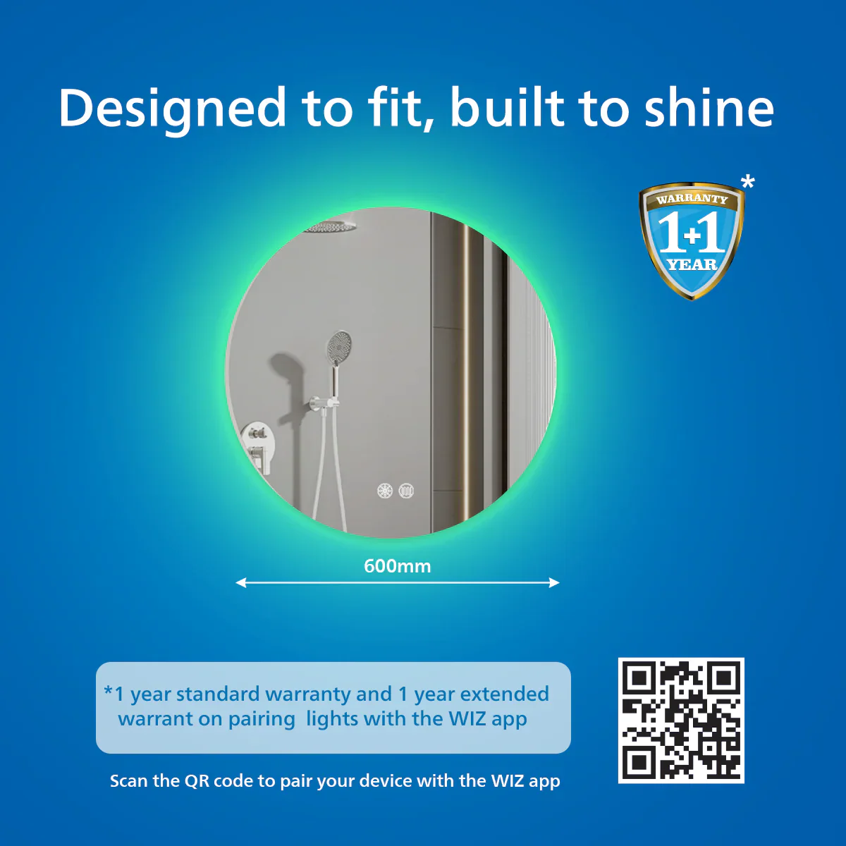Philips Round Smart Wi-Fi Mirror | LED Backlit, Touch Control, Voice & App Enabled - Image 5