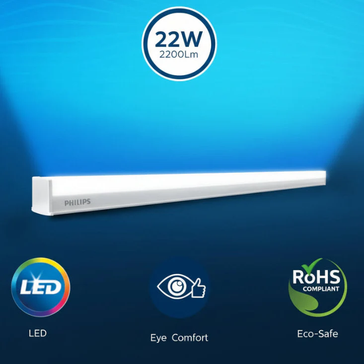 Philips Slimline Ultra 22W LED Batten BT066 4ft Cool Daylight 5700K | High Brightness Tube Light | Pack of 20 - Image 2