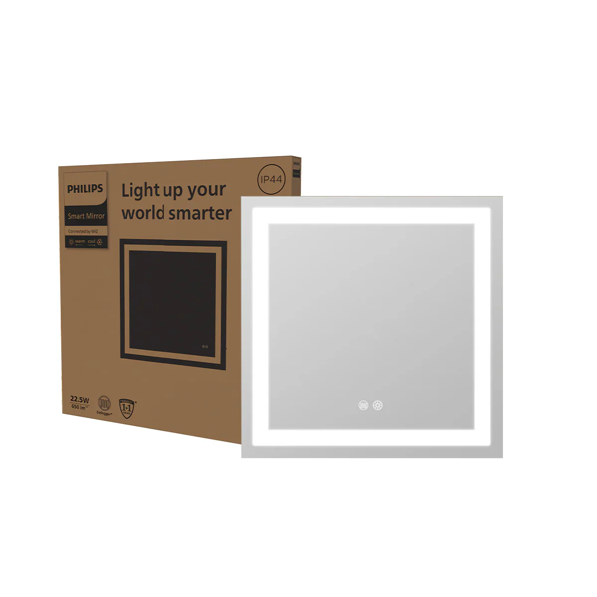 Philips Smart Wi-Fi Mirror Square Tunable | LED Backlit, Dimmable, Voice & App Control - Image 3