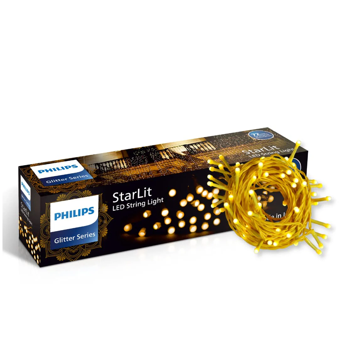 PHILIPS Starlit 12 Meter 72 LEDs String Light for Decoration | Decorative LED String Light | Warm White