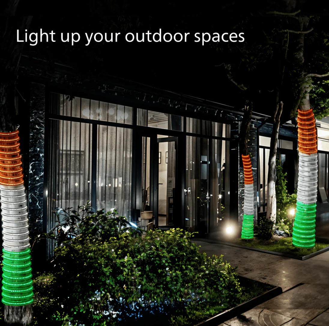 Philips Tricolor Rope Light (18 Meter)| Indian Tricolor Strip Light - Orange + White + Green Color in Single Strip - Image 3
