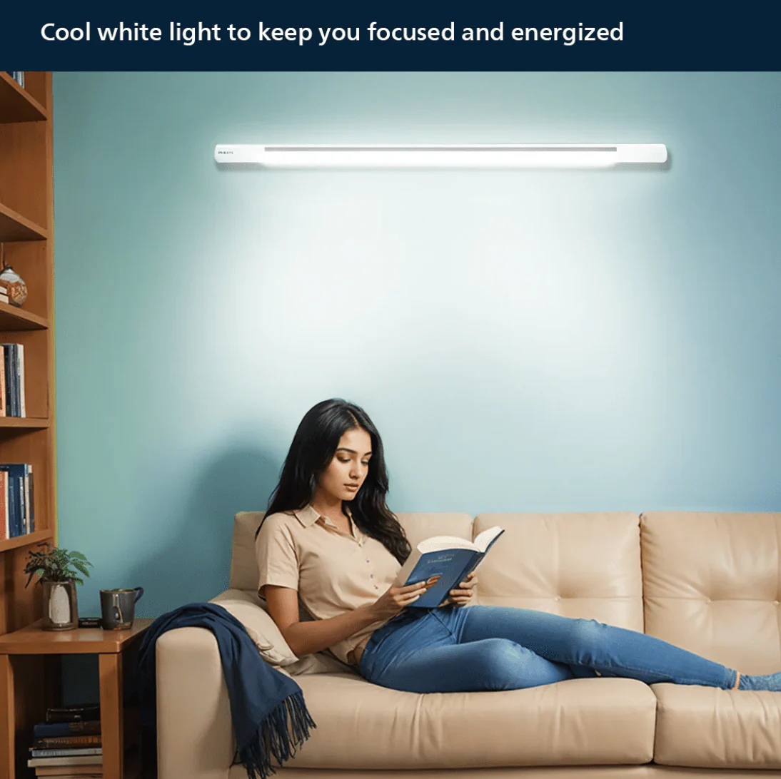Philips polycarbonate Twinglow 20-Watt +20-Watt LED Up-Down Batten Tubelight (Yellow Uplight - Relax Mode and White Downlight- Work Mode) - Image 4