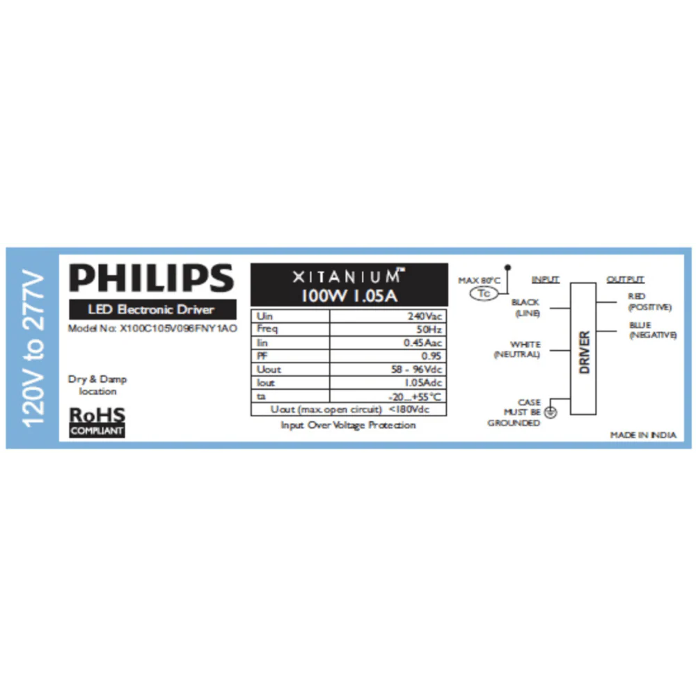 Philips Xitanium 100W 1.05A 240V Y Driver - Image 2