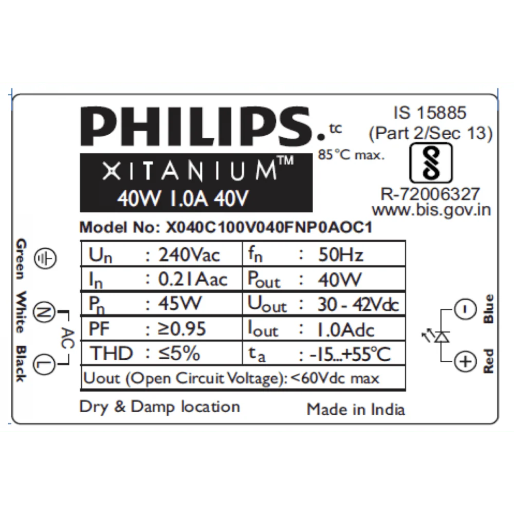 Philips XITANIUM 40W 1.0A LED Driver - Image 2