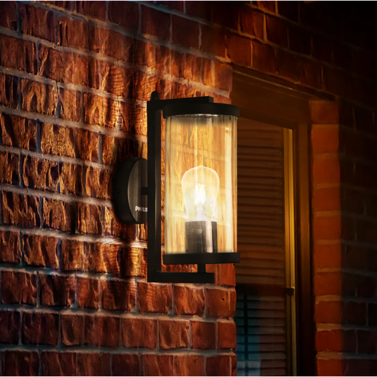Philips Zenith Outdoor Wall light Smoky Black/Gold + Amber