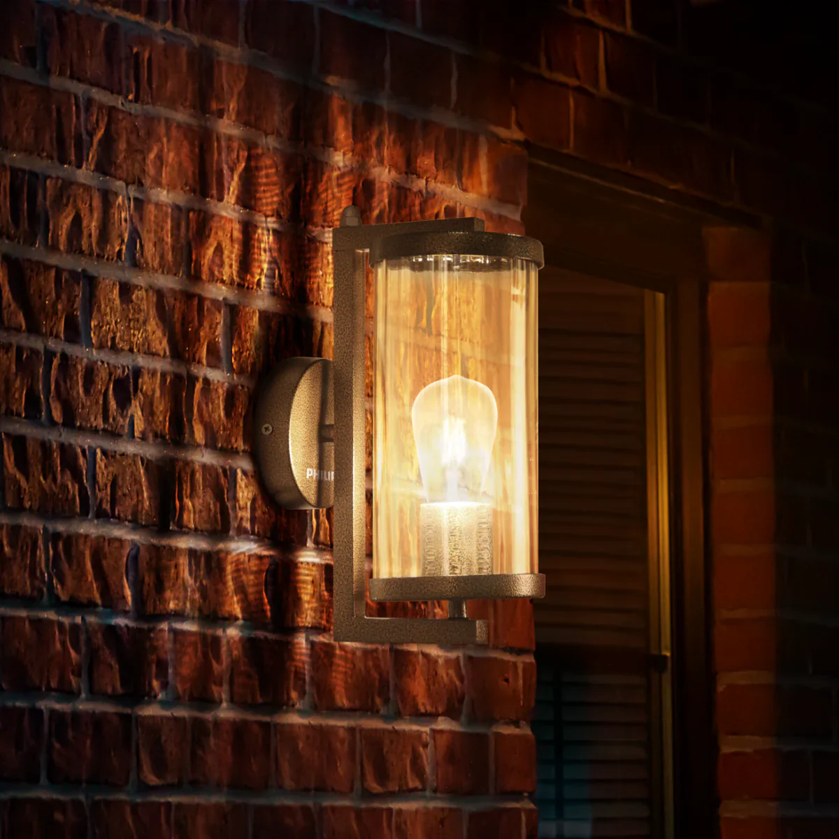 Philips Zenith Outdoor Wall light Smoky Black/Gold + Amber - Image 2